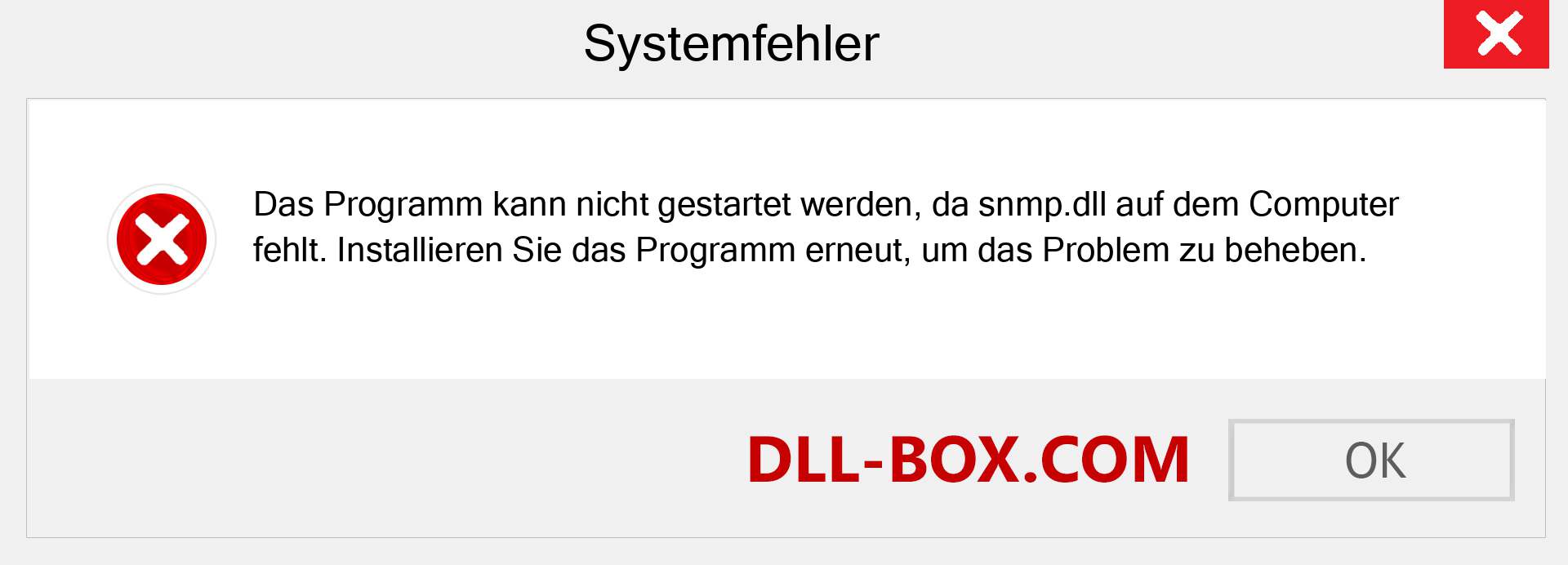 snmp.dll-Datei fehlt?. Download für Windows 7, 8, 10 - Fix snmp dll Missing Error unter Windows, Fotos, Bildern