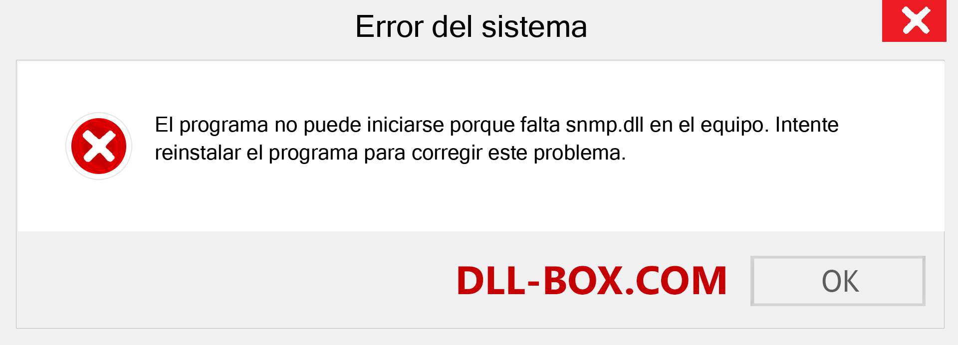 ¿Falta el archivo snmp.dll ?. Descargar para Windows 7, 8, 10 - Corregir snmp dll Missing Error en Windows, fotos, imágenes