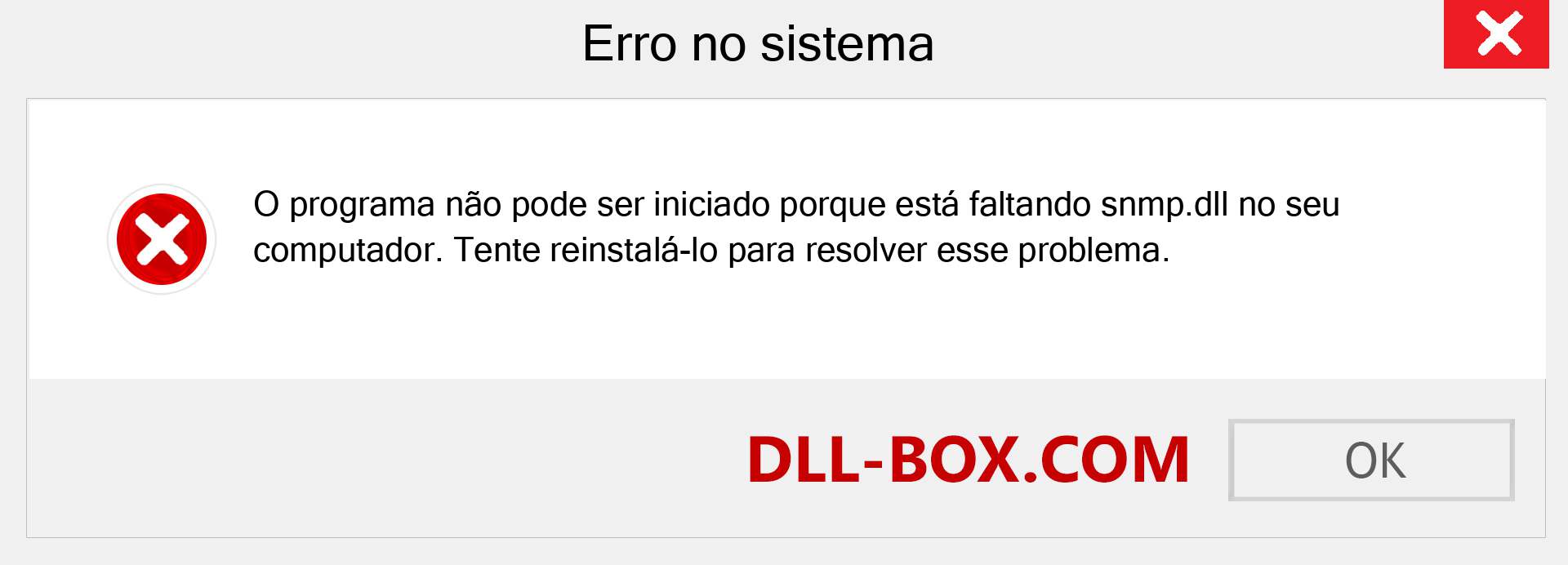 Arquivo snmp.dll ausente ?. Download para Windows 7, 8, 10 - Correção de erro ausente snmp dll no Windows, fotos, imagens